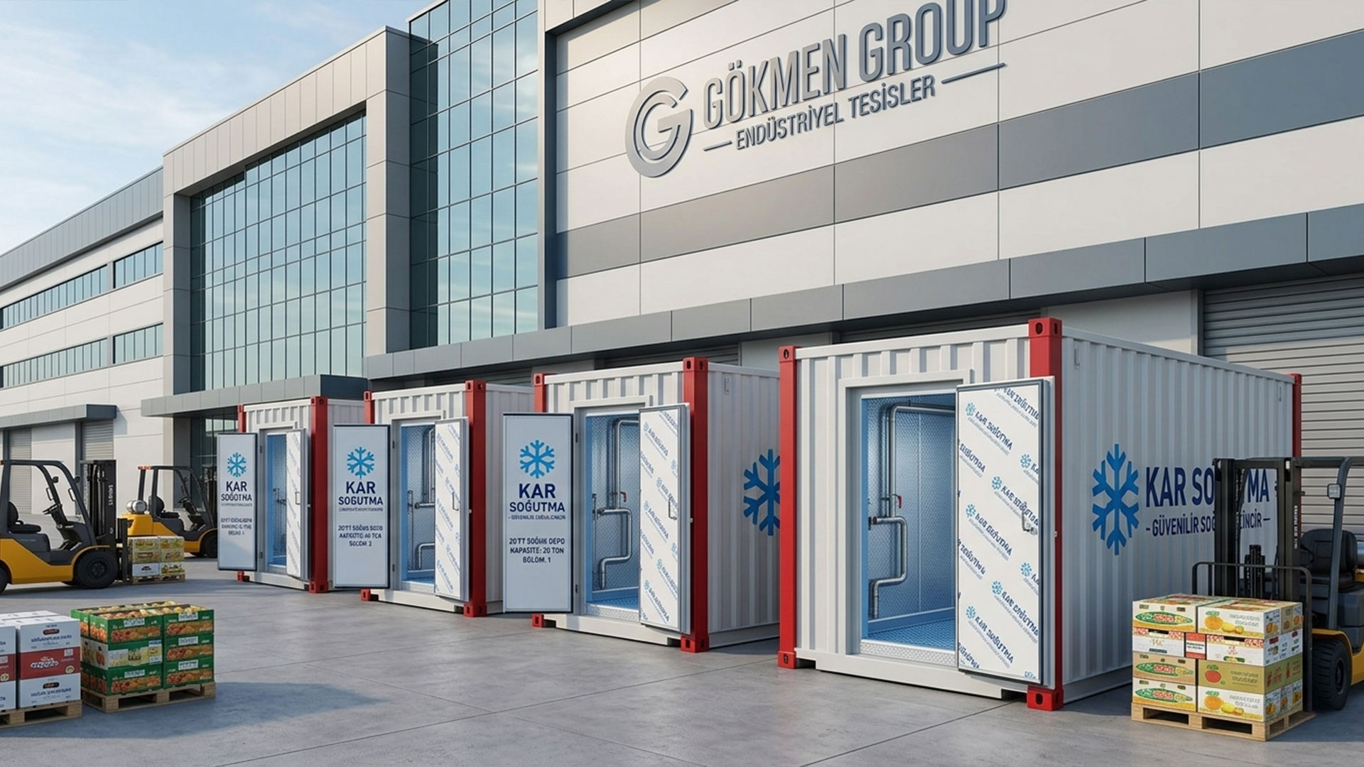 Konteyner soğuk hava deposu iç görünüş