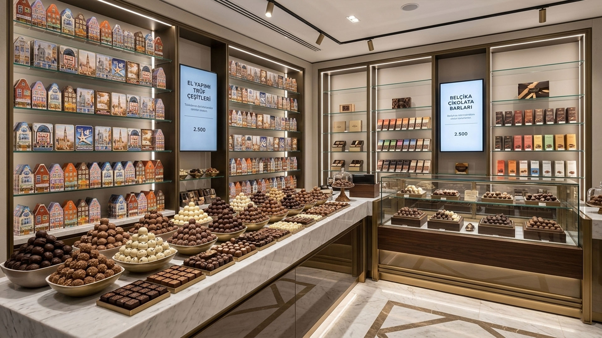 Butik çikolata dükkanı tasarımı
