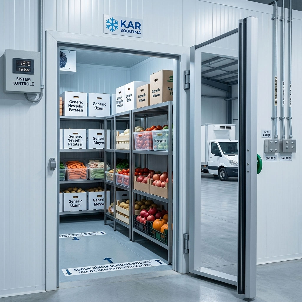Soğuk hava deposu kapı ve raf sistemi